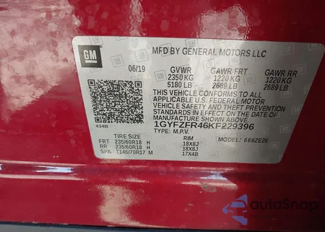 2019 Cadillac Xt4 Sport from USA, damaged, VIN 1GYFZFR46KF229396